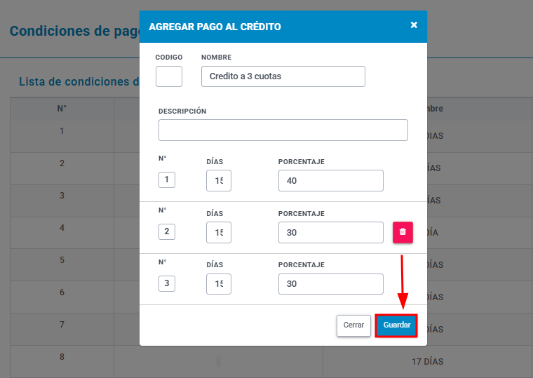 Condiciones de pago