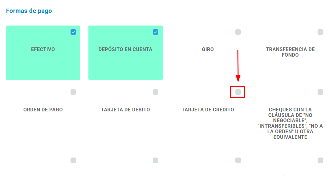 Formas de pago