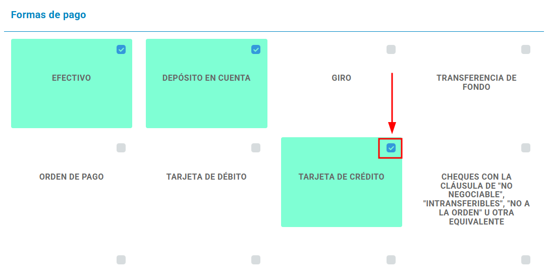 Formas de pago