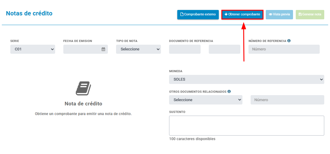 Nota de credito